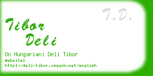 tibor deli business card